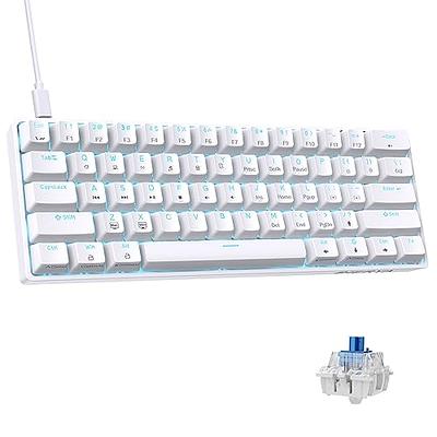 Portable 60% Mechanical Gaming Keyboard, Wired Keyboard with Blue  Switches,LED Customization Backlit,61 Keys Ultra-Compact Mini Office  Keyboard for