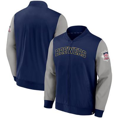 Women's Levelwear Navy Milwaukee Brewers Energy Quarter-Zip Pullover Top