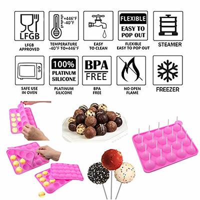 BPA Free Silicone Cake Pop Mold, Lollipop Silicone Molds,Muffin Cake Ice  Cube Trays 120 Sticks Gumdrop Jelly Moulds- Pink - Yahoo Shopping