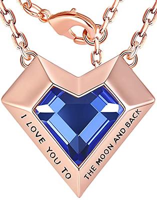 Blue Sapphire Heart Necklace Sterling Silver September 