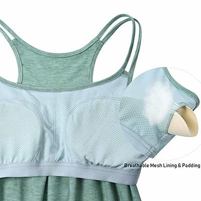 ECOPARTY Sports Bras for Women Quick-Dry Padded Wirefree Workout Crop Cute  Tank Tops Camisole Yoga Fitness Running Gym 