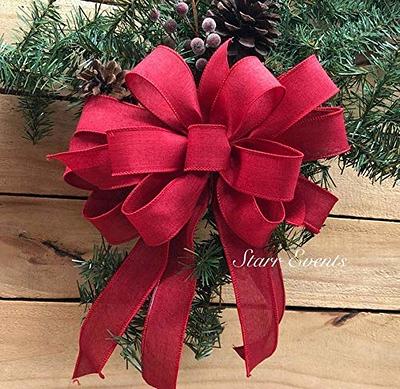 Red Burlap Bow, Red Bow, Wreath Embellishment Lantern Bow - Yahoo Shopping