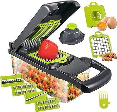 Vegetable Chopper - Multi functional 12-in-1 Food Choppers Onion Chopper  Vegetable Slicer Cutter with Multi-Blades,Colander Basket,Container for