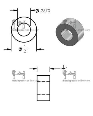 Aluminum Spacer 1/2 OD x 1/4 ID x Choose Your Length, Round Spacer  Unthreaded Standoff Bushing Plain Finish, Fits Screws Bolts 1/4 or M6 by  Metal Spacers Online (1 Length, 2 Pack)…