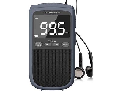  ZHIWHIS Mini radio FM portátil, pantalla digital LCD