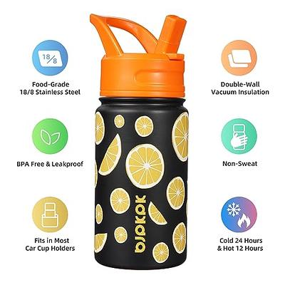 Kerilyn 12oz Kids Insulated Water Bottle, Leak-proof Toddler Cup With  Straws Lids, Kids Water Bottles For School Boys Girls, Stainless Steel  Vacuum