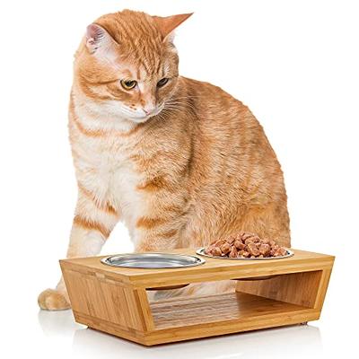 Elevated Cat Bowls by Pawfect Pets- 4” Raised Cat Bowl. Cat Feeder Comes  with Four Stainless Steel Cat Bowls. Cat Food Bowl - Yahoo Shopping