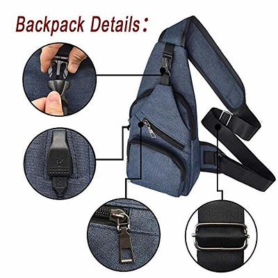 Lumesner Sling Bag Crossbody Backpack with USB Charging Port,Hiking Daypack  Shoulder Bag Chest Bag for Hiking Walking Travel