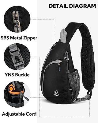 WATERFLY Sling Bag Crossbody Backpack: Over Shoulder Daypack