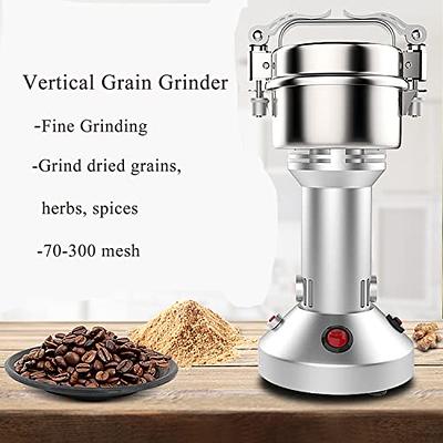 Grain Grinder, Mill Stainless Steel Powder Grinder Machine Spice Coffee Nut  Grain Crusher Mill Blender Kitchen Tool