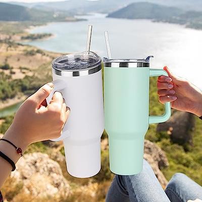 40 Oz Tumbler With Handle And Straw Lid Stainless Steel Insulated