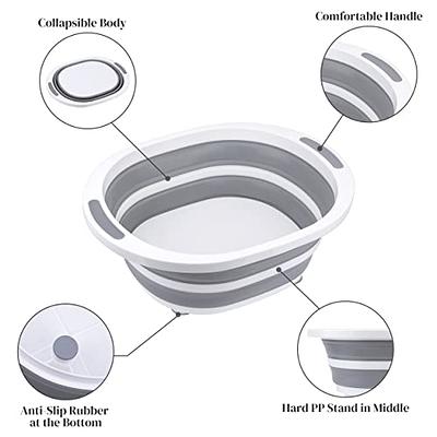 Plastic Round Collapsible Washbasin Dishpan Collapsible Saving Space, 5.5  Quart