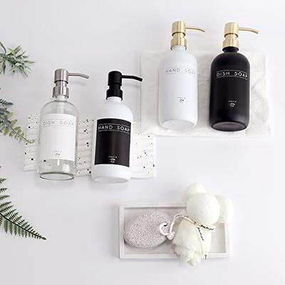 2Pcs Kitchen Sink Dish Soap Dispenser Set Black Refillable Hands Soap  Bottle Farmhouse Kitchen Soap Bottle with Waterproof Label