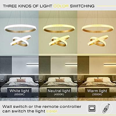 4 Rings Crystal Chandelier LED Ceiling Light Ring Pendant Light for Bedroom