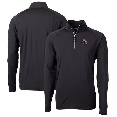 Men's Cutter & Buck Oatmeal Denver Broncos Throwback Logo Lakemont Tri-Blend Quarter-Zip Pullover Sweater