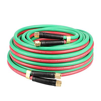 Oxy Acetylene Hose,100FT 1/4 Inch Twin Welding Torch Hose,300PSI Cutting  Torch Hose with 9/16-18 B fittings Oxy Acetylene Oxygen Cutting Industrial  