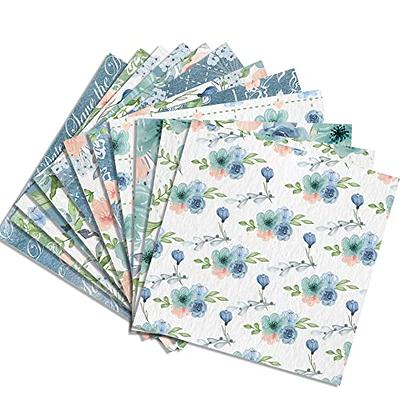 12 Designs Vintage Blue Rose Pattern Paper Pack 24 Sheets Vintage