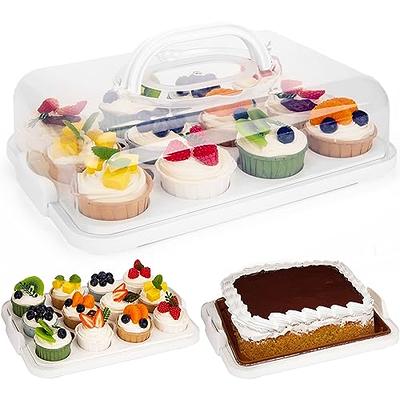 VGOODALL Cake Carrier with Lid, Cake Holder Cupcake Container for 12  Cupcakes 2 in 1 Portable Dessert Container for Cake Pie Muffin Cobbler -  Yahoo Shopping