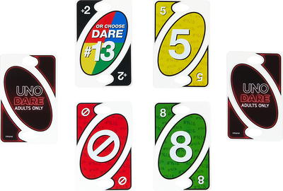 UNO Dare Adults Only Card Game, 2-10 Players, Waterproof Cards and