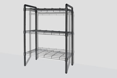 5 Tier Wide Wire Shelving Black - Brightroom™