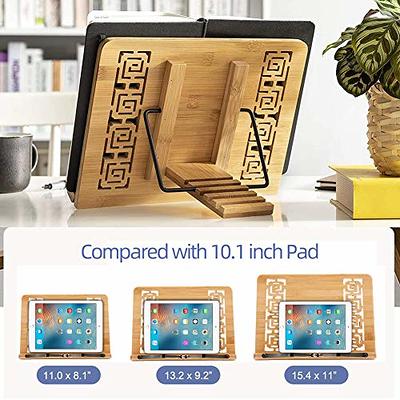 XL Large Size Bamboo Book Stand Cookbook Holder Reading Desk Bookrest with  5 Adjustable Height, Foldable Tray and Page Paper Clip Portable Sturdy  Bookstands for Textbook, Magazine, Music Books, Recipe - Yahoo Shopping