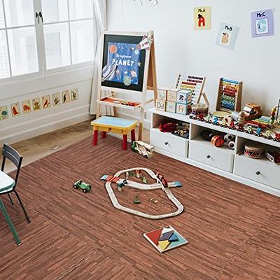 Premium Foam Tiles | 2x2 ft x 5/8 inch | Kids, Gym, Basement | Interlocking Soft Foam Floor Tile | Fast Installation | Thatch Surface