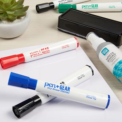 Pen + Gear 2-in-1 Magnetic Dry Erase Marker- Fine Tip- Assorted 8