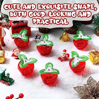 Leinuosen 160 Pack Christmas Red Apple Container 2 Inch Mini Apple