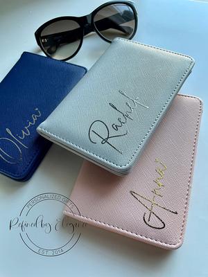 Personalized Passport Cover and Luggage Tag Set Leather 