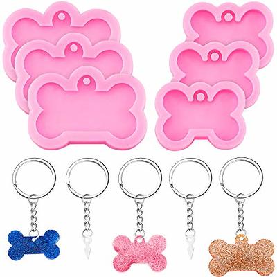 6Pcs keychain pendant Epoxy Resin Resin Keychain Molds Silicone Key Chain