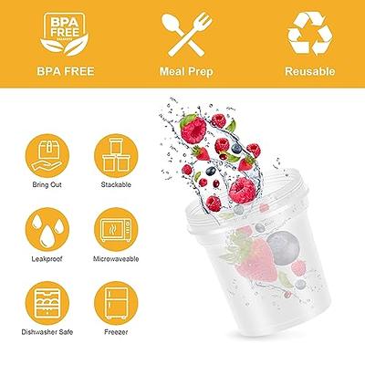 5 Pack-16 oz] Reusable Freezer Containers for Food Storage, BPA Free Plastic  Deli Containers with Screw Lids for Meal Prep, Overnight Oats, Soup, Jam,  Snacks - Microwave/Dishwasher/Freezer Safe - Yahoo Shopping