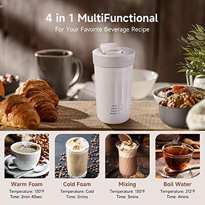 Zulay Kitchen Hot Chocolate Machine Hot & Cold Foam Maker 4-in-1