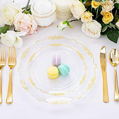 60PCS White Plastic Plates - Heavy Duty White Disposable Plates for  Party/Wedding - Include 30PCS 10.25inch White Dinner Plates and 30PCS  7.5inch White Dessert/Salad Plates