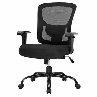 Smug Office Chair Mid Back Desk Chair1 Ergonomic Mesh Computer Gaming with Larger Seat Executive Height Adjustable Swivel Task with Lumbar Support Arm