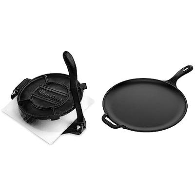 BergHOFF Neo 3PC Cast Iron Set: Fry Pan 10 inch, Square Grill Pan 11 inch & Slotted Steak Press, Red