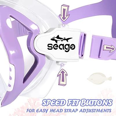 Seago Kids Swim Goggles Snorkel Diving Mask for Youth(5-15), Anti-Fog 180°  Clear View