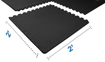 Everyday Essentials 1/2 in Thick Flooring Puzzle Exercise Mat with High Quality Eva Foam Interlocking tiles, 6 Piece, 24 Sq ft, Blue