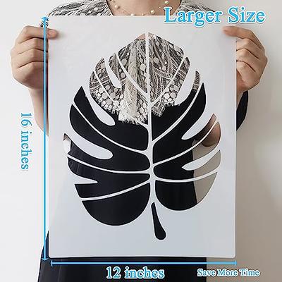 2 Pack 12 x 16 Inch Large Palm Leaf Stencils for Painting on Walls