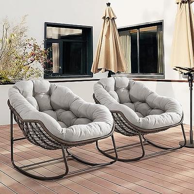 Antetek Outdoor Patio Rocking Chair, Comfy Wicker Egg Chair with Padded  Cushion, Oversized Rocker for Indoor & Outside, Modern Lounge Chair for  Front Porch, Balcony, Garden, Lawn, Living Room, Olive - Yahoo
