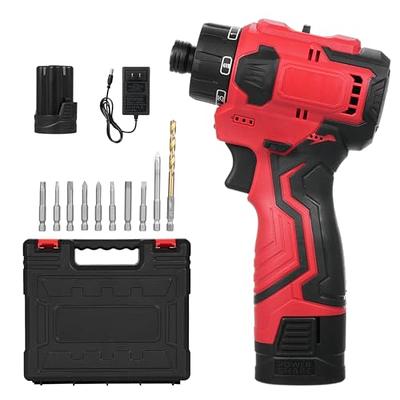 PULITUO Tool Kit with Power Drill, 20V cordless Electric Drill Set with 2  Pack Lithium Battery and Charger, Torque 30N.m, 21+1 Torque Setting, 2  Speed