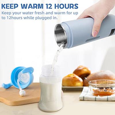 Small 350ML Travel Portable Electric Kettle, One Cup Mini Hot Water Maker  with Auto Keep Warm, Fast Heating 304 Stainless Steel Electric Kettle with