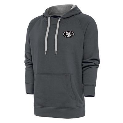 Men's Antigua Black San Francisco 49ers Metallic Logo Victory Full-Zip  Hoodie