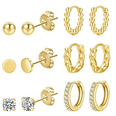 2 Pairs14k Gold Plated Screw Earring Backs 925 Sterling Silver Screw On  Earring Backs for Studs