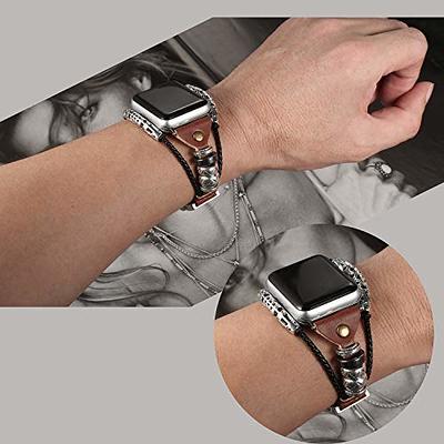 Retro Leather Strap For Apple watch band 44mm 40mm 42mm 38mm wrist