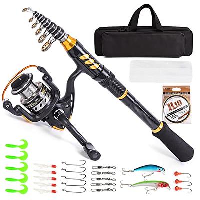 doorslay Fishing Rod and Reel Combos, Carbon Fiber Fishing Pole