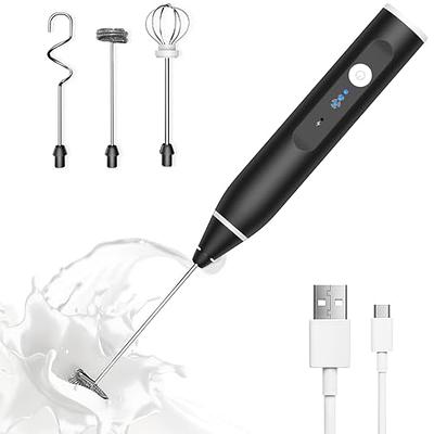 Milk Frother Handheld, 3-speed Usb Rechargeable Electric Whisk