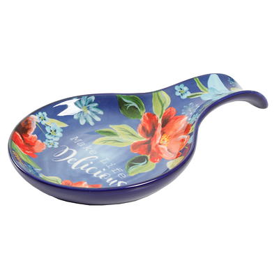 The Pioneer Woman 6-Piece Melamine Utensil Crock with Wood Tools, Heritage Floral, Multicolor