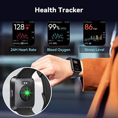 Smart Watch(Answer/Make Call), 1.96 Touch Screen Smartwatch for Android  and iOS Phones with Heart Rate Monitor, Blood Oxygen Tracking, Sleep  Monitor