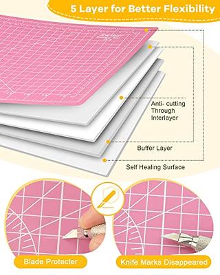 Thickened 18x12 Self Healing Cutting Mat, Idemeet Rotary Cutting Sewing  Mat for Crafts, 5-Ply Blade Table Protector Cut Board for Fabric Leather  Cutting Quilting Modeling Hobby Project, A3, Pink - Yahoo Shopping