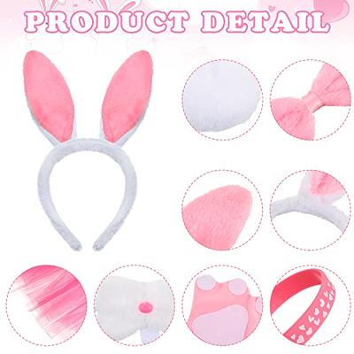 Funcredible Easter Bunny Ears Headband - Velvet Rabbit Ears - Bunny Cosplay  Costume Accessories - 2 Pack Bendable Bunny Ears (White and Gray)